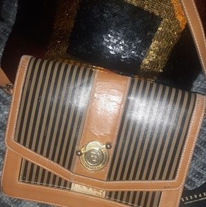 Vintage Leather "Fendi" crossbody bag